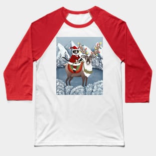 Santa Claws on Reindeer Full Baseball T-Shirt